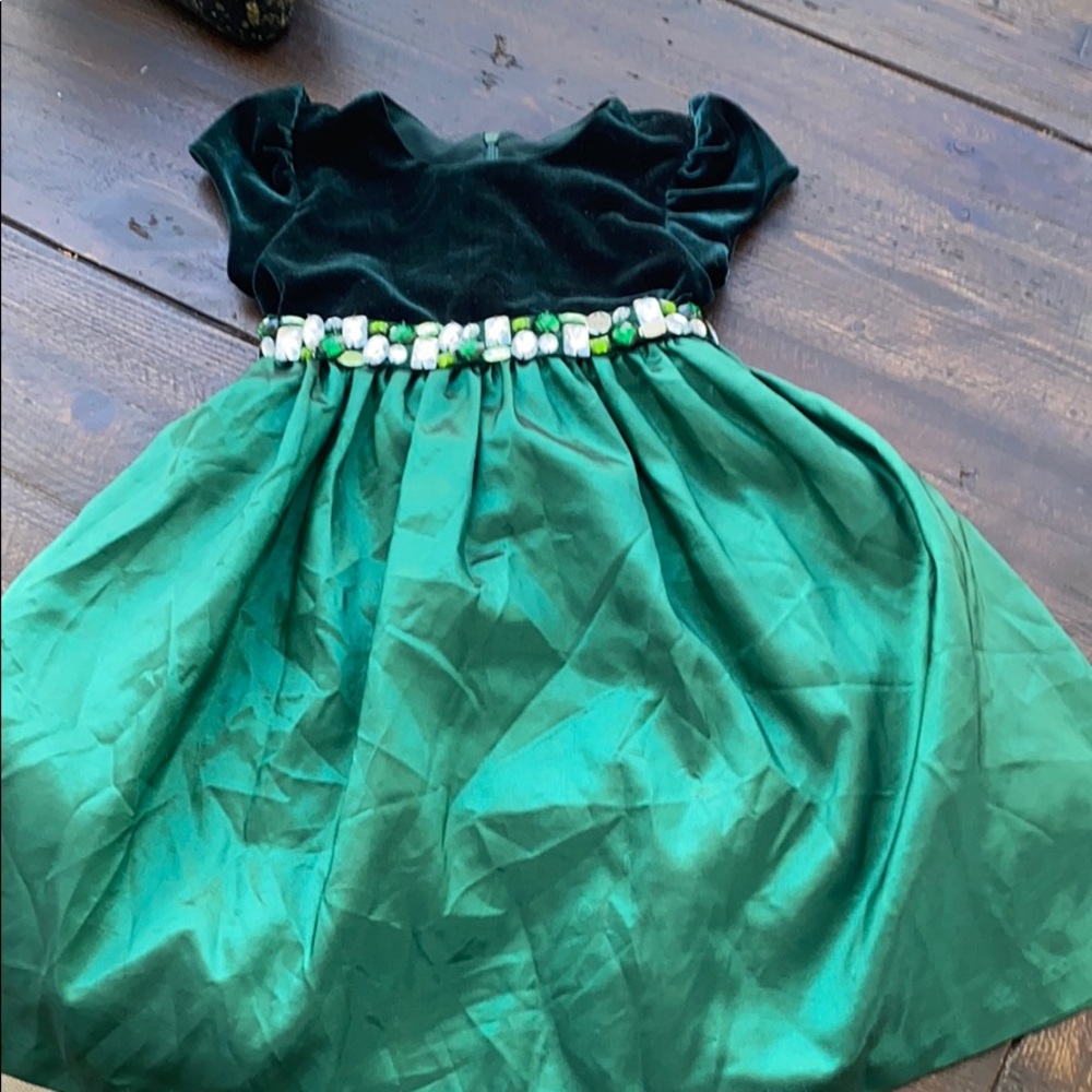 Like New Jayne Copeland hunter green dress, sz 2T